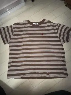 ストライプTシャツ ブラウン ホワイト
