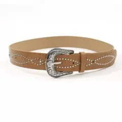 ウエスタンベルト キャメル　y2k アメカジ ターコイズ スタッズ