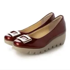 ヒルズアベニュー美品エナメル パンプス ボルドー24.5cmのサムネイル