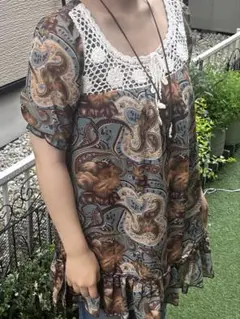 森ガール ブラウン 服