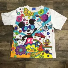 Disney　ミッキーマウス　Tシャツ　LL　カラフル　ポップ