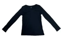 UNIQLO 長袖Tシャツ　カットソー　ブラック Mサイズ　レーヨン素材のサムネイル