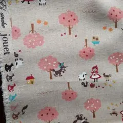 【KOKKA】anche jouet　赤ずきん　狼　柄　綿45%麻55%　レア