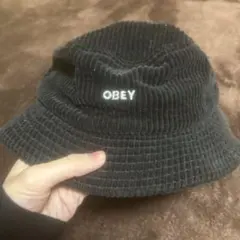 OBEY 黒 コーデュロイ バケットハット