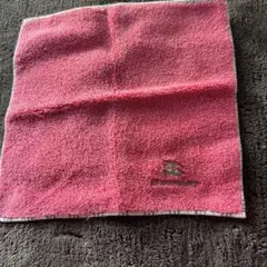 ピンクとチェック柄のタオルハンカチ