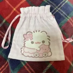 ポメラニアンもち　巾着（ラベンダー）
