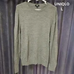 UNIQLO　メリノウール　グレー　L ニット