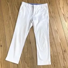 クロップド丈　ボトムス パンツ　白　ホワイト　レディース ワールドのサムネイル