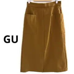 GU ブラウン フレア スカート M 膝下 きれいめ ジーユー