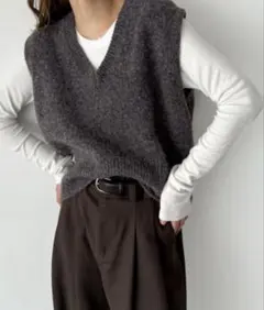 CANAL JEAN El marウール混Vネックニットベスト