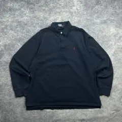 ラルフローレン/ネイビー/ポロ/シャツ/長袖/ワンポイント/古着/A235