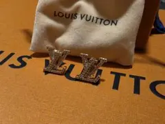 LOUIS VUITTON　耳環　LV標誌　水晶