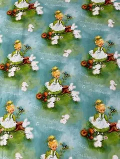 ‪ஐ‬⋆*メルヘンな女の子‪ஐ‬⋆*グリーン(ラスト3) 生地約45×110