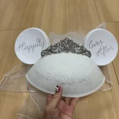 ディズニー　イヤーハット　ウェディング　ミニー