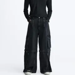 【公式サイト完売品】ZARA デタッチャブル カーゴ デニムパンツ　サイズ40のサムネイル