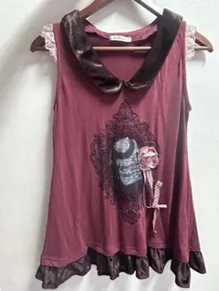 希少axes femme ワインレッド ノースリーブチュニック