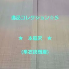 逸品コレクション☆彡【本塩沢】単衣訪問着＋リバーシブル袋帯