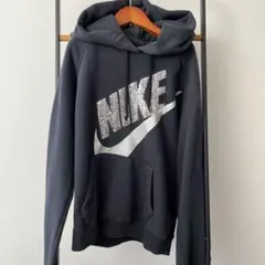 NIKE ナイキ スパンコールビッグロゴ パーカーLサイズ