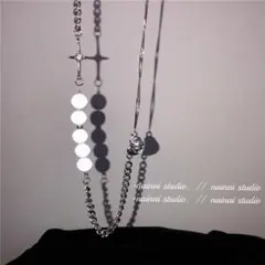 パールネックレス クロスモチーフ チョーカー ヒップホップ