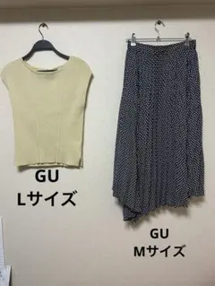 コーデ　トップスGU Lサイズ ♡スカートGU Mサイズ