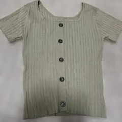 GRL 前後2wayスクエアネックリブニットトップスグリーン