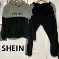 SHEIN ボアパーカー セットアップグレー・ブラック⭐︎13-14y