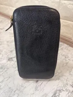 美品 イルビゾンテ コンパクト財布 ラウンドファスナー ブラック 本体のみ