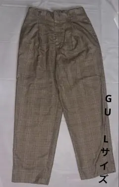 GU チェック柄テーパードパンツ Lサイズ