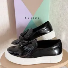 美品✨Lucida ルシーダ タッセル厚底ローファー 39 ブラック エナメル