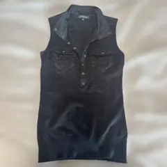 (超美品)ロートレアモン　ブラックノースリーブニット