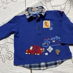 美品☆miki HOUSE ☆重ね着風トップス☆90