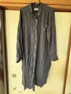 moz グレー 長袖シャツワンピース