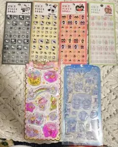 【5点まとめ売り】サンリオ・モンチッチ等 タイルシール＆ウォーターシール