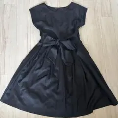 【極美品】グリーンレーベルリラクシング 2WAYリボン ワンピース 黒 40 Lのサムネイル