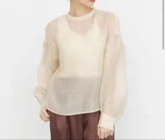 シースルーベージュトップス