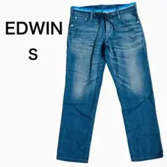 エドウィン❤デニムパンツ S ウエスト紐付き リラックスパンツ ジーンズ