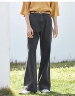 EMMA CLOTHES ダークグレー フレアパンツ M