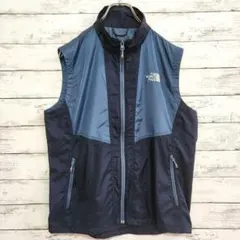 ノースフェイス Mサイズ メッシュ裏地 ナイロンベスト メンズ ロゴ刺繍　大きめ
