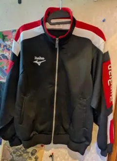 DIADORA トラックジャケット ジャージ 上着 M 黒 赤 グラデーション