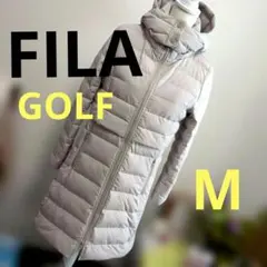 ♥超美品　FILA GOLF フイラゴルフダウンコートボア　撥水グレーホワイトM