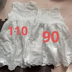 SHEIN ホワイト刺繍ノースリーブワンピース 2着セット