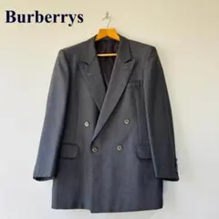 美品　バーバリー タスマニアウール ロゴ金具ボタン ダブル ブレザー　グレー