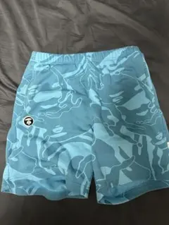 A BATHING APE AAPE カモ柄 ショートパンツ ブルー Mのサムネイル