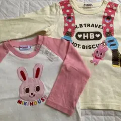 MIKIHOUSE ウサギデザイン Tシャツ 2枚セット