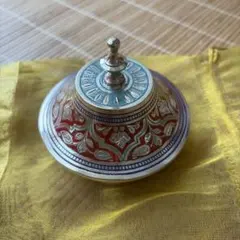 極美品】インド伝統工芸 透かし彫り 木製小物入れ 象脚 ジュエリー