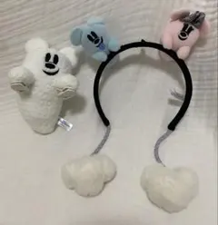 ミッキーミニー　ハロウィン仕様のカチューシャとチャームのセット