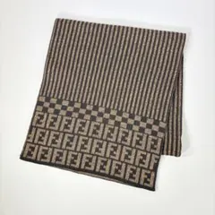 FENDI フェンディ ズッカ マフラー ストール ウール？ ベージュ