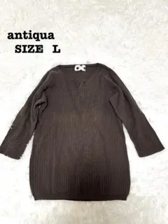 antiqua リブ ニット カットソー トップス Lサイズ[192]