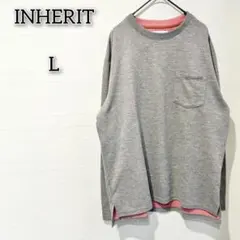 インヘリット 【L】 トップス カットソー 長袖 シンプル 無地 キレイめ