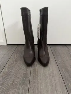 （タグ付き）コムサイズム/茶系ミドル丈ブーツ23.5cm